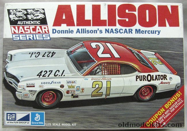 MPC 1/25 Donnie Allison NASCAR Mercury Cyclone, 1-1704-225 plastic model kit